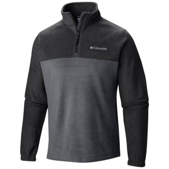 Columbia Steens Mountain Half Zip Fleece, Pullover Negros Grises Oscuro Para Hombre | 864127-JMQ